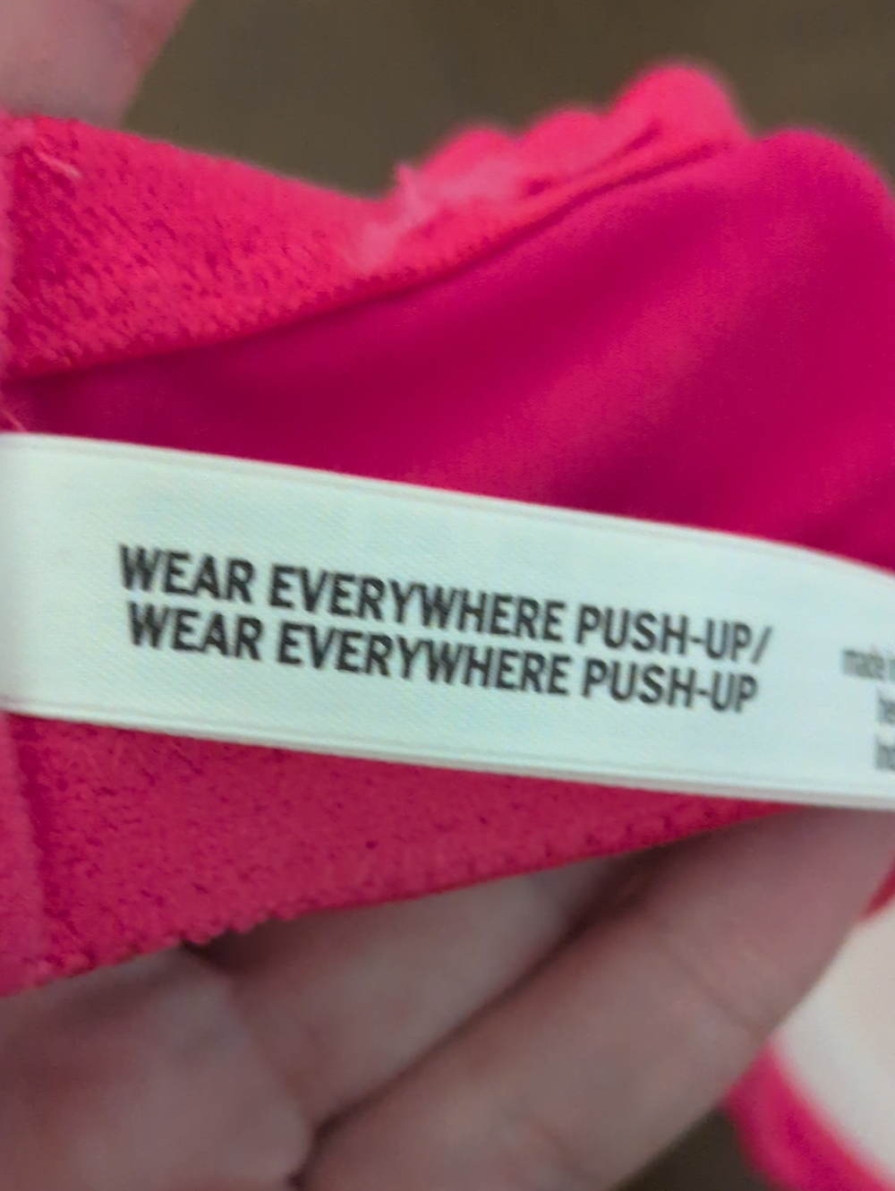 Victoria's Secret Pink Wear Everywhere Push-up Bra Hot Stuff Pink 38DDD Hot Pink - Picture 5 of 7